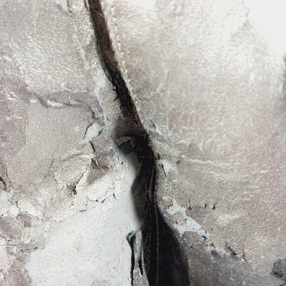 Parallel Brown Metallic Reptilian Print Side Zip Elastic Calf Heeled Boots H476 - Picture 10 of 13